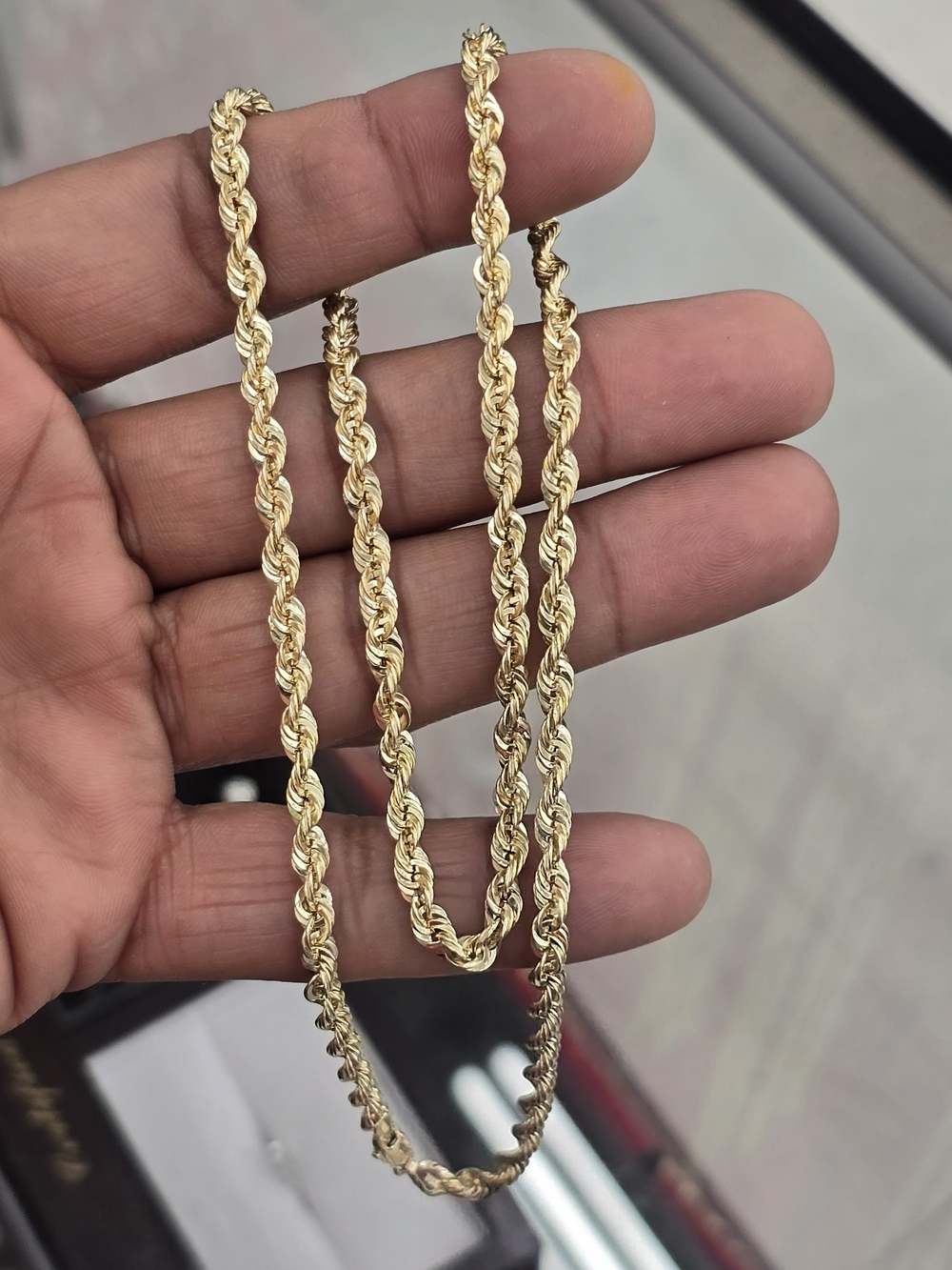 10k Real Gold Rope Chain 4mm 20 Inches - Picture 2 of 9